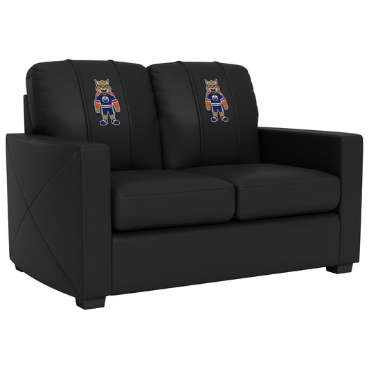 Silver Loveseat with Edmonton Oilers Hunter Mascot Logo