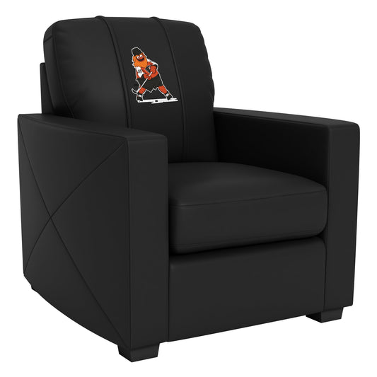 Silver Club Chair with Philadelphia Flyers Gritty Mascot Logo