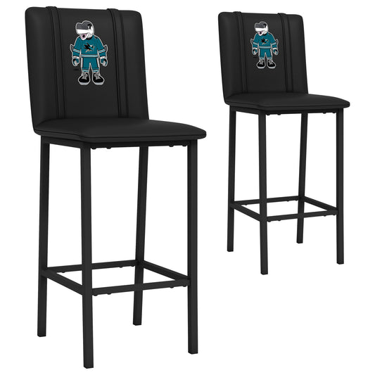 Bar Stool 500 with San Jose Sharks Sharkie Mascot Logo Set of 2
