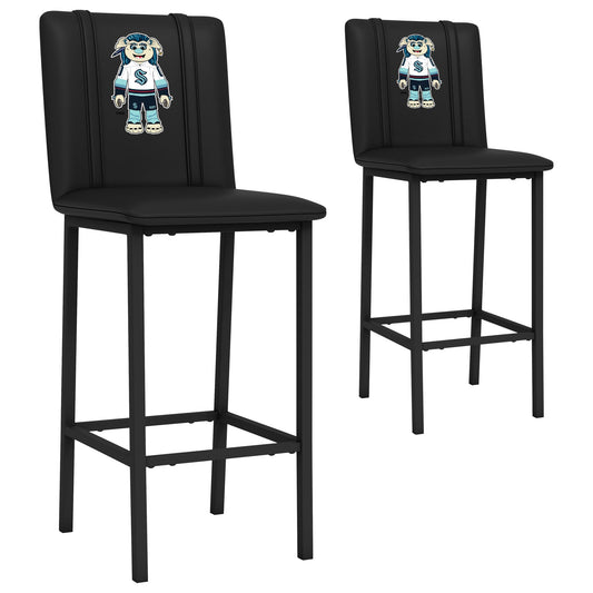 Bar Stool 500 with Seattle Kraken Buoy Mascot Logo Set of 2