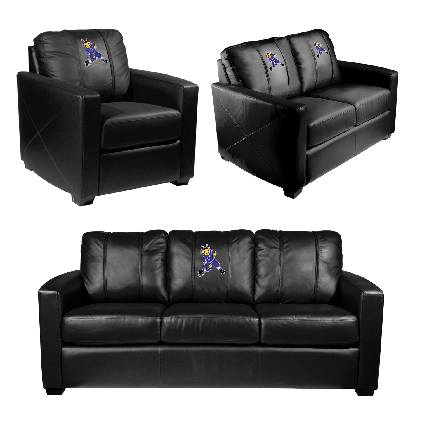 Silver Club Chair with Tampa Bay Lightning Thunderbug Mascot Logo