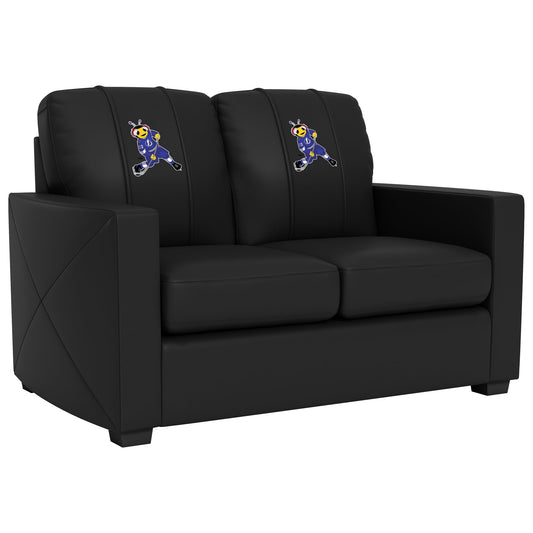 Silver Loveseat with Tampa Bay Lightning Thunderbug Mascot Logo