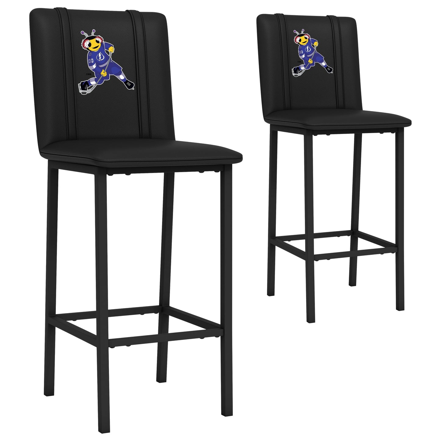 Bar Stool 500 with Tampa Bay Lightning Thunderbug Mascot Logo Set of 2
