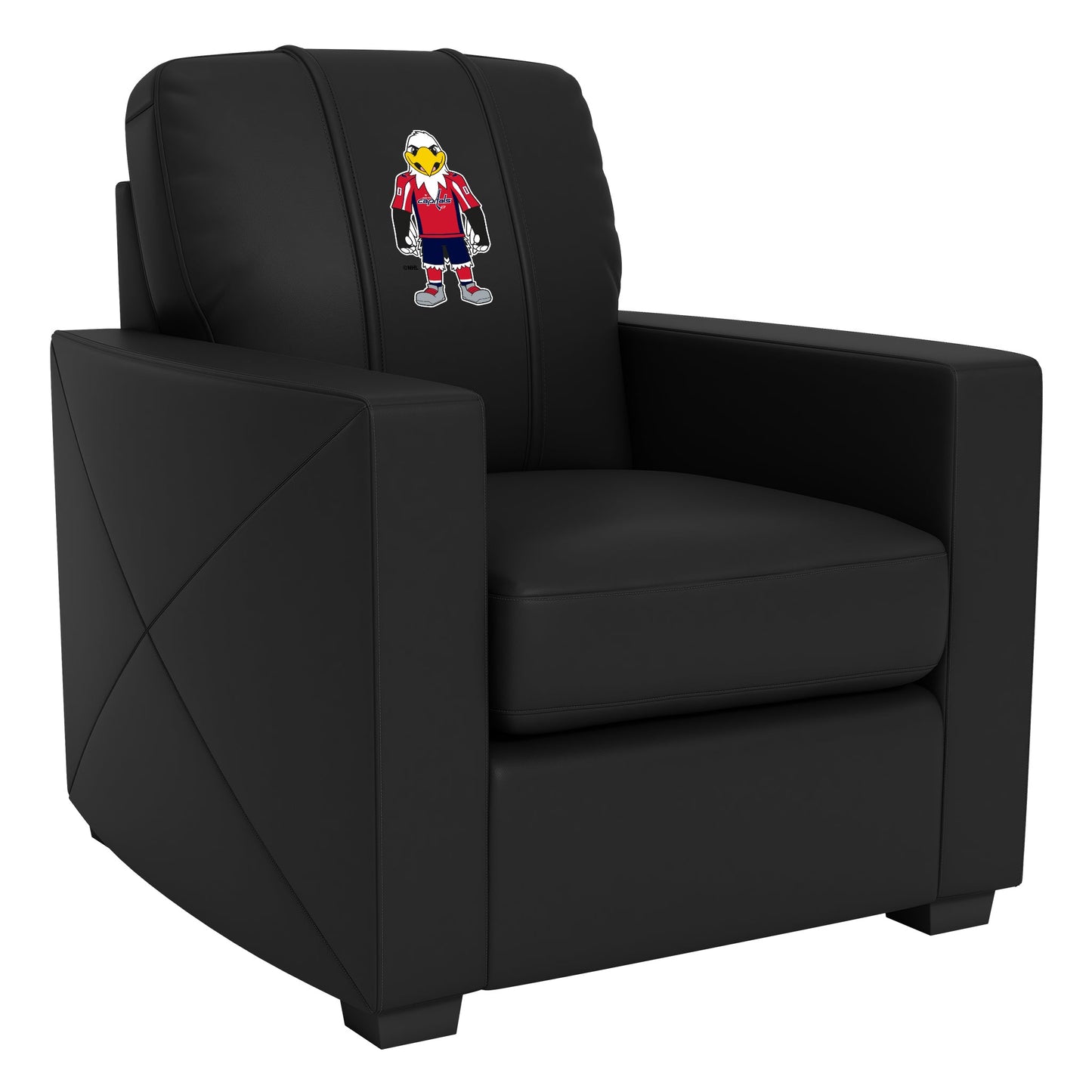 Silver Club Chair with Washington Capitals Slapshot Mascot Logo