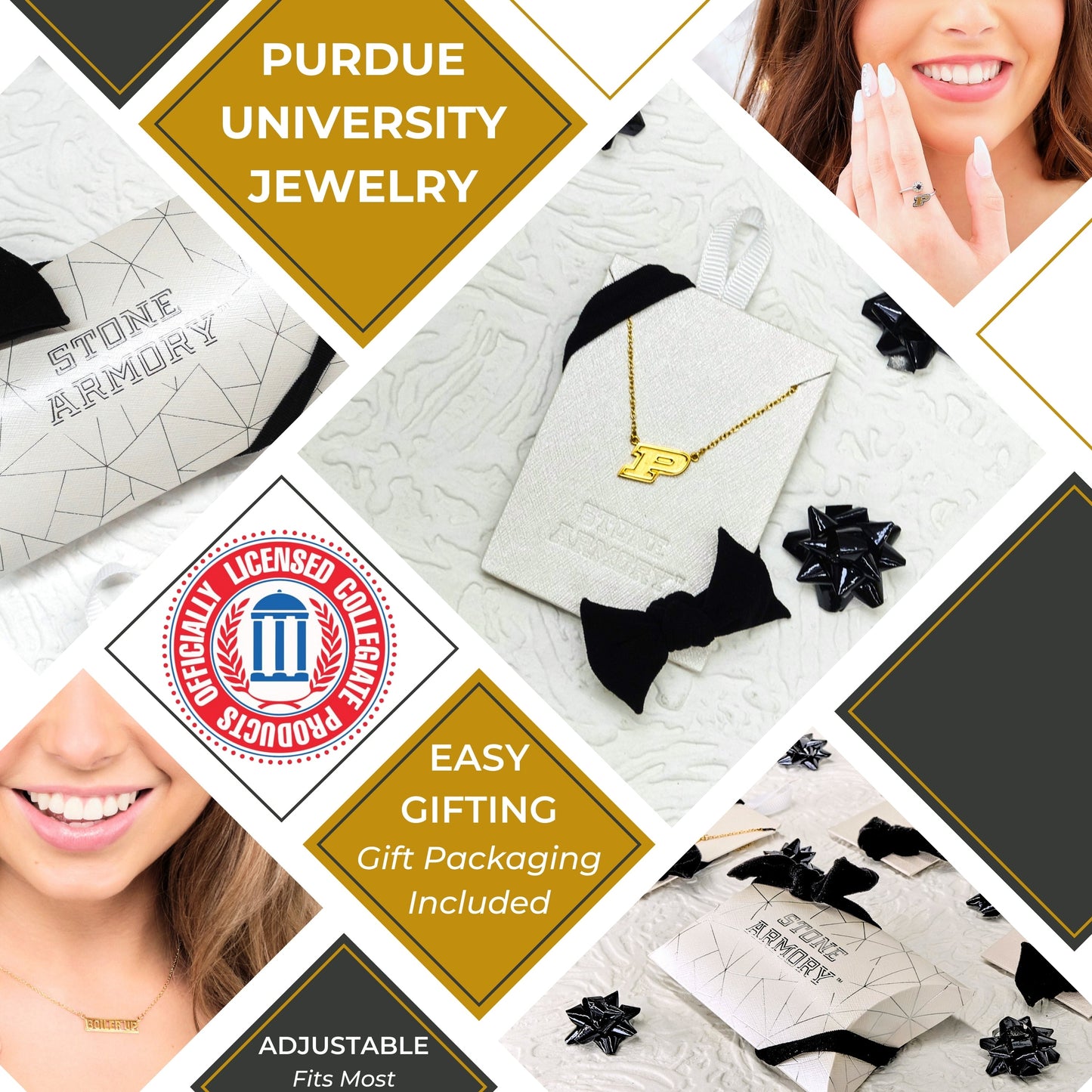 Purdue University 18K Gold Dipped Logo Necklace