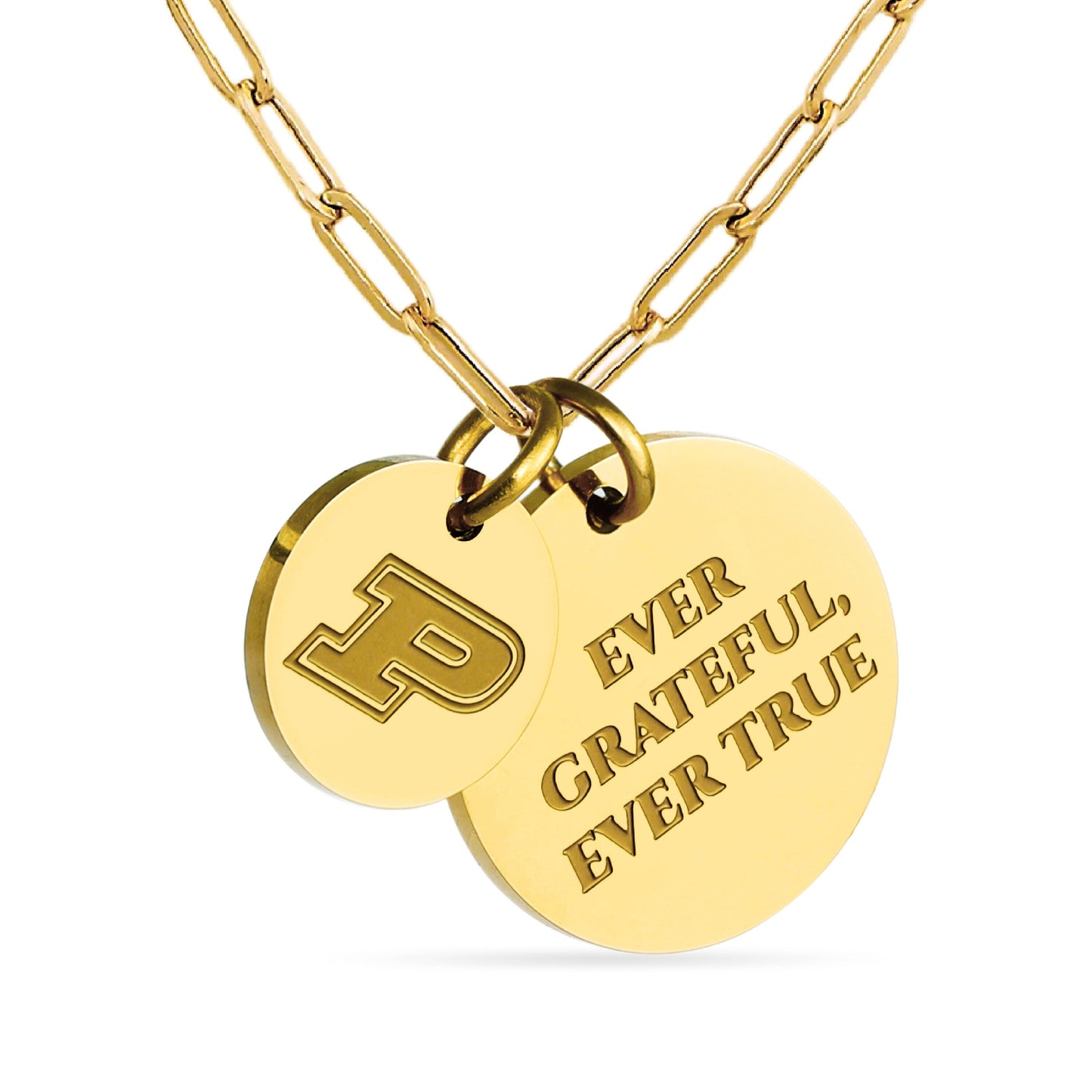 Purdue Paperclip Chain Charm Necklace