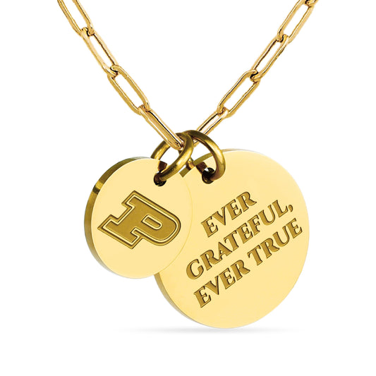 Purdue Paperclip Chain Charm Necklace