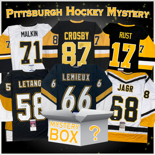Autographed/Signed Pittsburgh Hockey Jersey Mystery Box with PSA JSA or Beckett COA