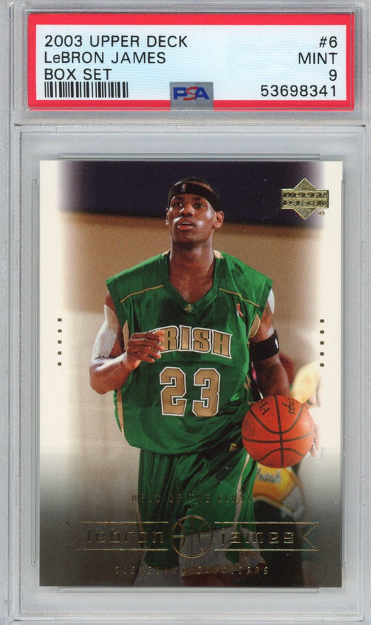 Graded 2003-04 Upper Deck LeBron James #6 Box Set Rookie RC Basketball Card PSA 9 Mint