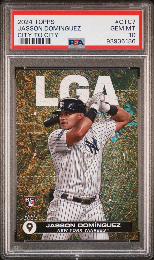 Graded 2024 Topps Jasson Dominguez #CTC7 City to City Rookie RC Baseball Card PSA 10 Gem Mint