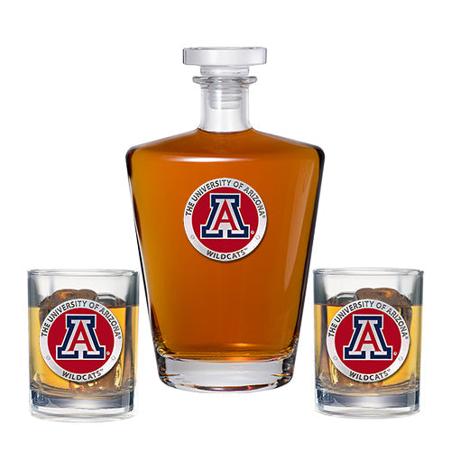 University of Arizona Royal Decanter with 2 Glasses