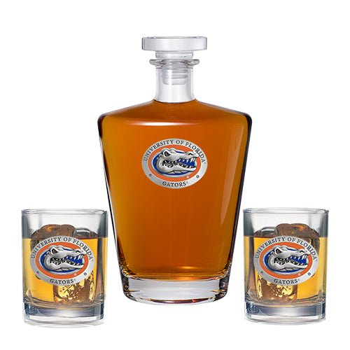 University of Florida Royal Decanter with 2 Glasses