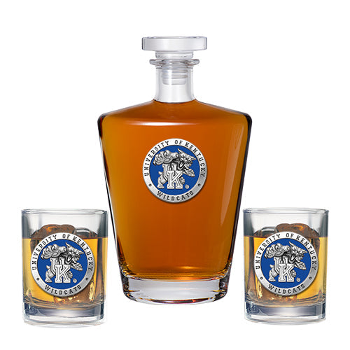 University of Kentucky Royal Decanter with 2 Glasses
