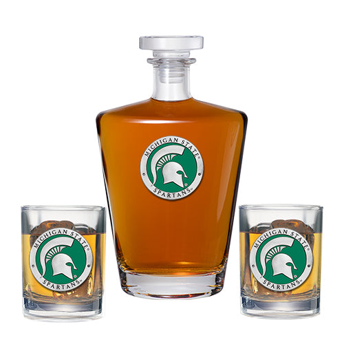 Michigan State Royal Decanter with 2 Glasses