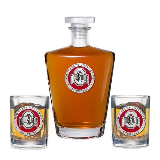 Ohio State University Royal Decanter with 2 Glasses