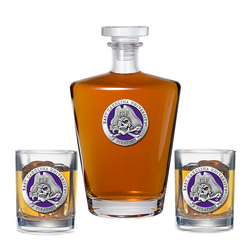 East Carolina University Royal Decanter with 2 Glasses