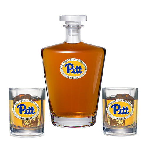 University of Pittsburgh Royal Decanter with 2 Glasses