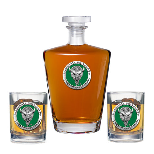 Marshall University Royal Decanter with 2 Glasses