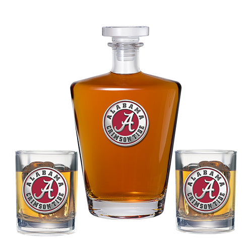 University of Alabama Royal Decanter with 2 Glasses