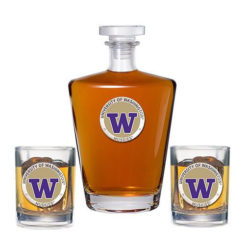 University of Washington Royal Decanter with 2 Glasses
