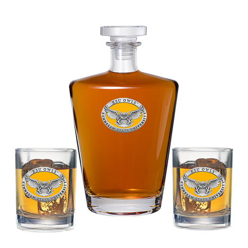 Kennesaw State University Royal Decanter with 2 Glasses