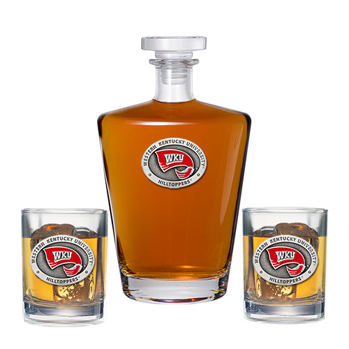 Western Kentucky University Royal Decanter with 2 Glasses