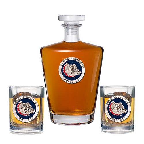 Gonzaga University Royal Decanter with 2 Glasses