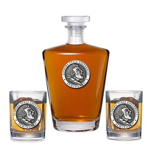 Florida State University Seminoles Royal Decanter with 2 Glasses