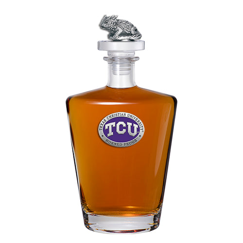 Texas Christian University Royal Decanter Red with 3D Top