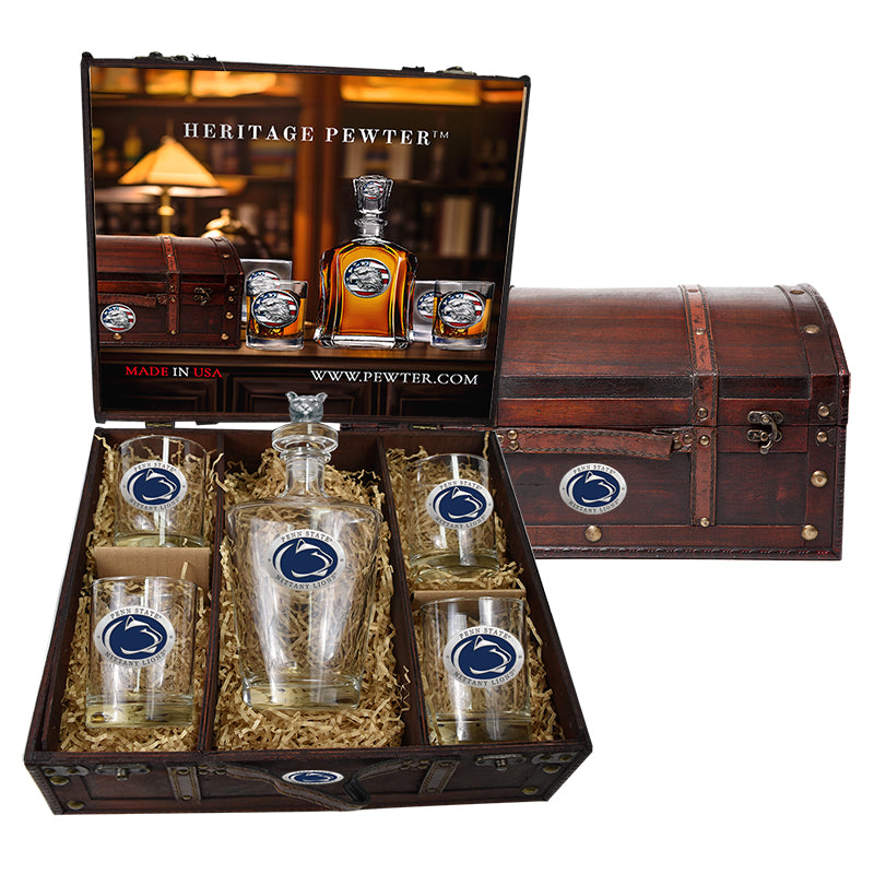 Penn State Royal Decanter with 3D Top Chest Set