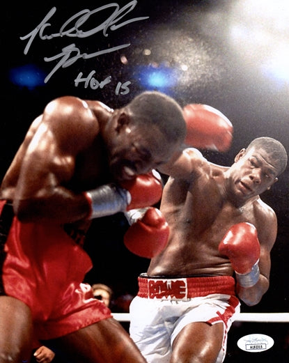 Riddick Bowe Autographed Boxing (vs Evander Holyfield) 8x10 Photo w/ HOF 15 - JSA