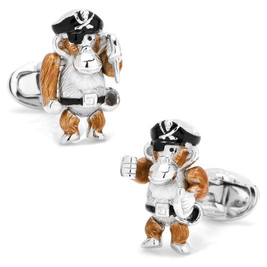 Moving Monkey Pirate with Hat and Sword Cufflinks