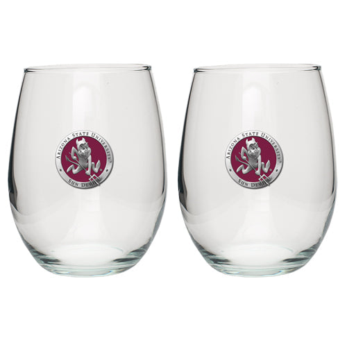 Arizona State University Sparky Logo Stemless Goblet (Set Of 2)