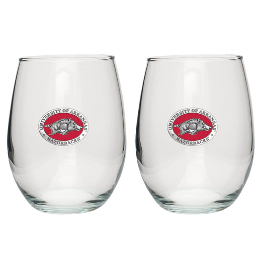 University of Arkansas Stemless Goblets (Set of 2)