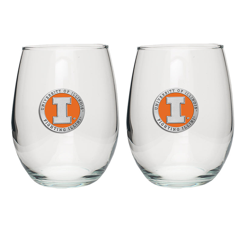 University of Illinois Stemless Goblets (Set Of 2)