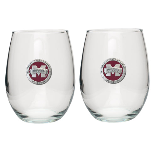 Mississippi State University Bulldogs "M" Logo Stemless Goblet (Set Of 2)