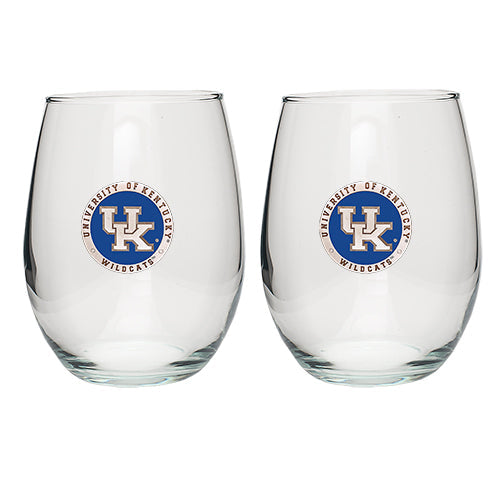 University of Kentucky UK Logo Stemless Goblets (Set of 2)