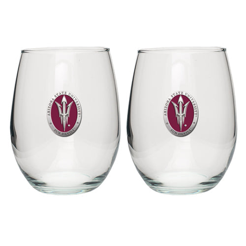 Arizona State University Pitch Fork Logo Stemless Goblet (Set Of 2)