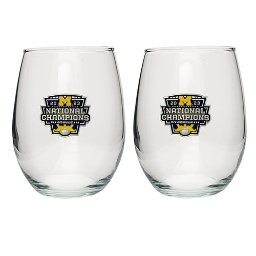 2023 Michigan Football Championship Stemless Goblet (Set of 2)