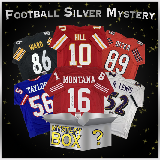 Autographed/Signed Football SILVER Series 1 Jersey Mystery Box with PSA JSA or Beckett COA