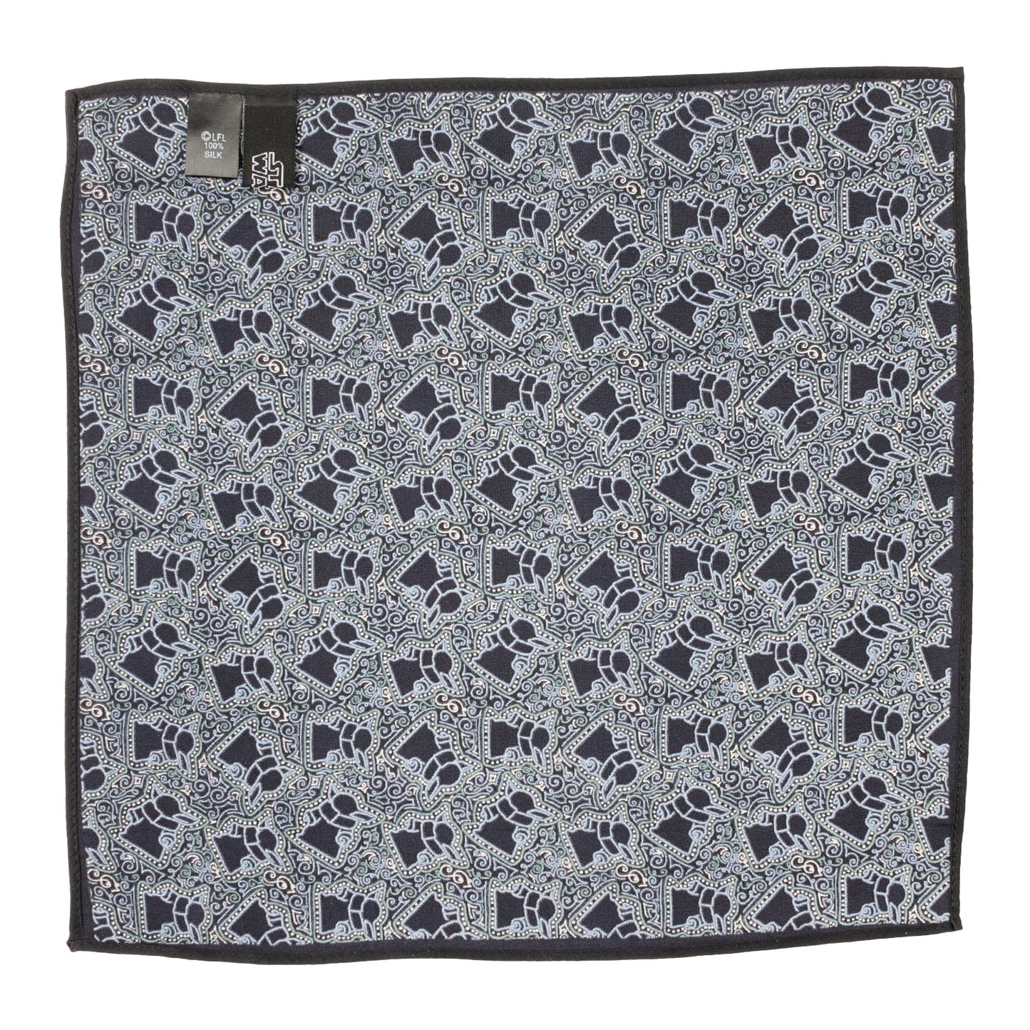 Star Wars Grogu Outline Navy Blue Pocket Square
