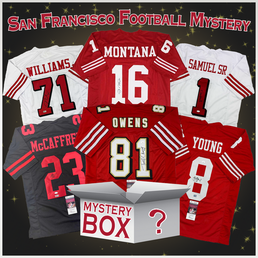 Autographed/Signed San Francisco Football Jersey Mystery Box with PSA JSA or Beckett COA