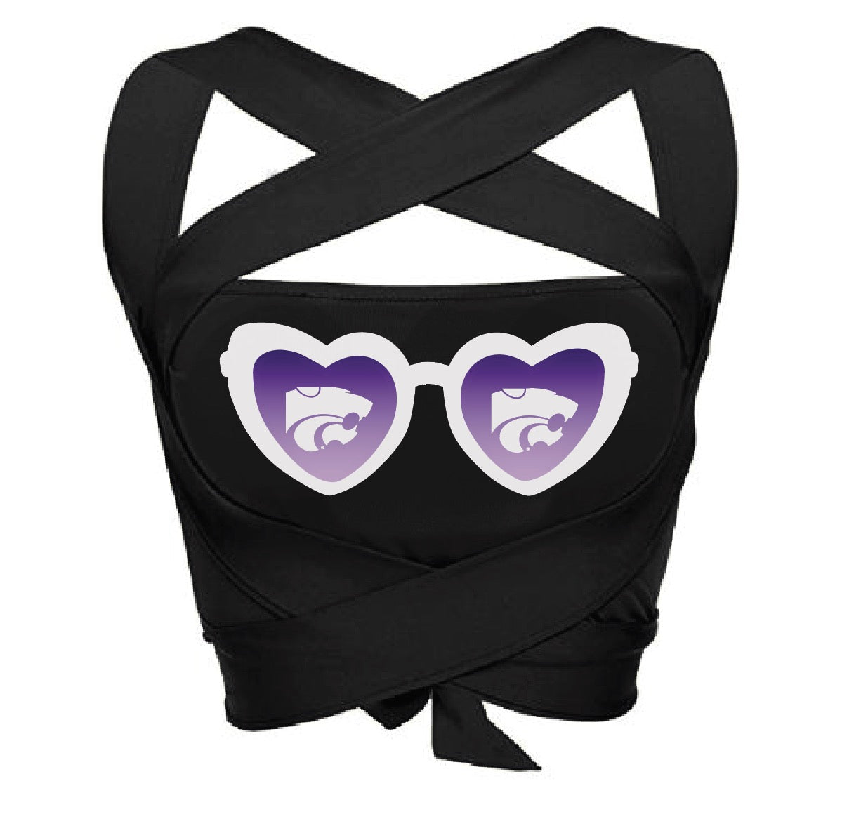 Kansas State Black Multi Way Bandeau Top