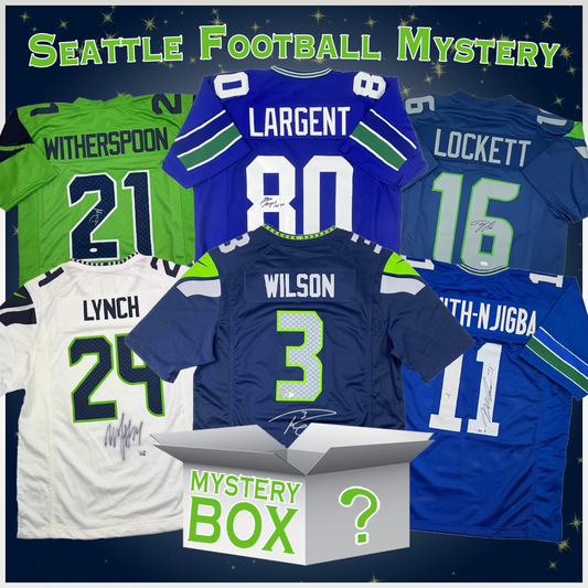 Autographed/Signed Seattle Football Jersey Mystery Box with PSA JSA or Beckett COA