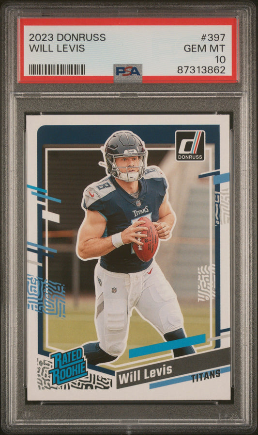 Graded 2023 Panini Donruss Will Levis #397 Rookie RC Football Card PSA 10 Gem Mint