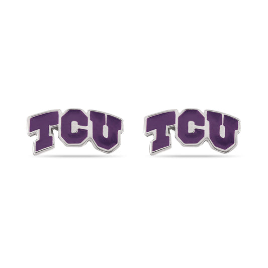 TCU Purple Logo Studs