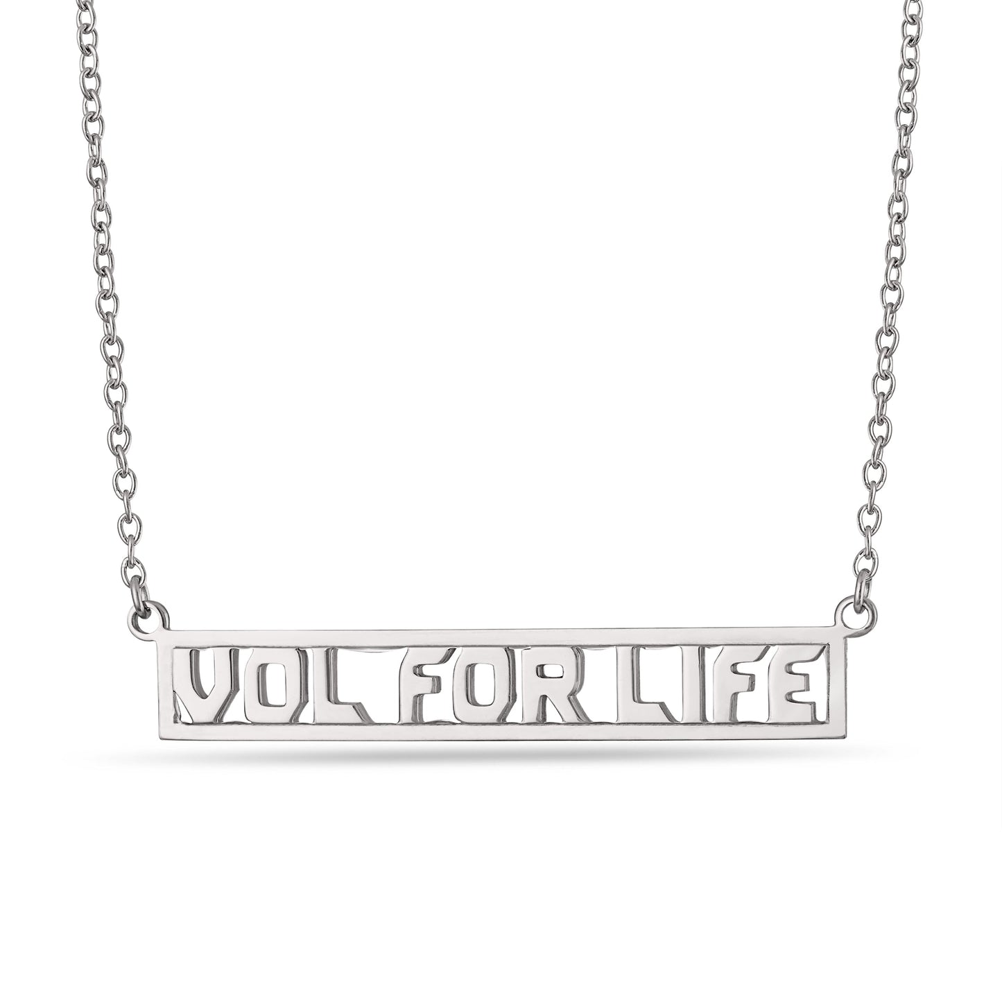 Tennessee VOL FOR LIFE Script Bar Necklace