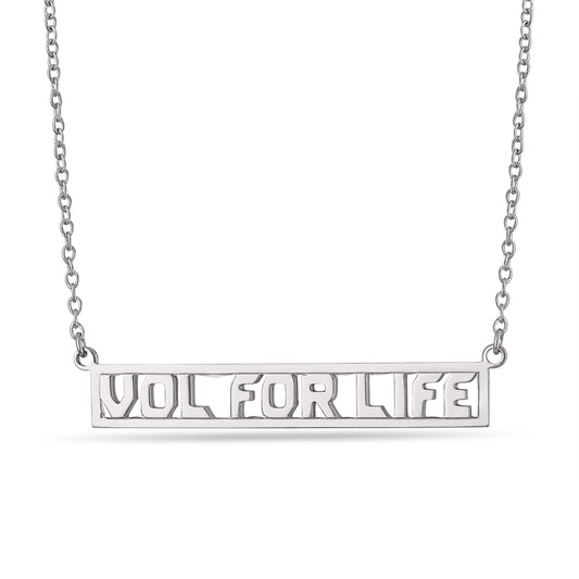 Tennessee VOL FOR LIFE Script Bar Necklace