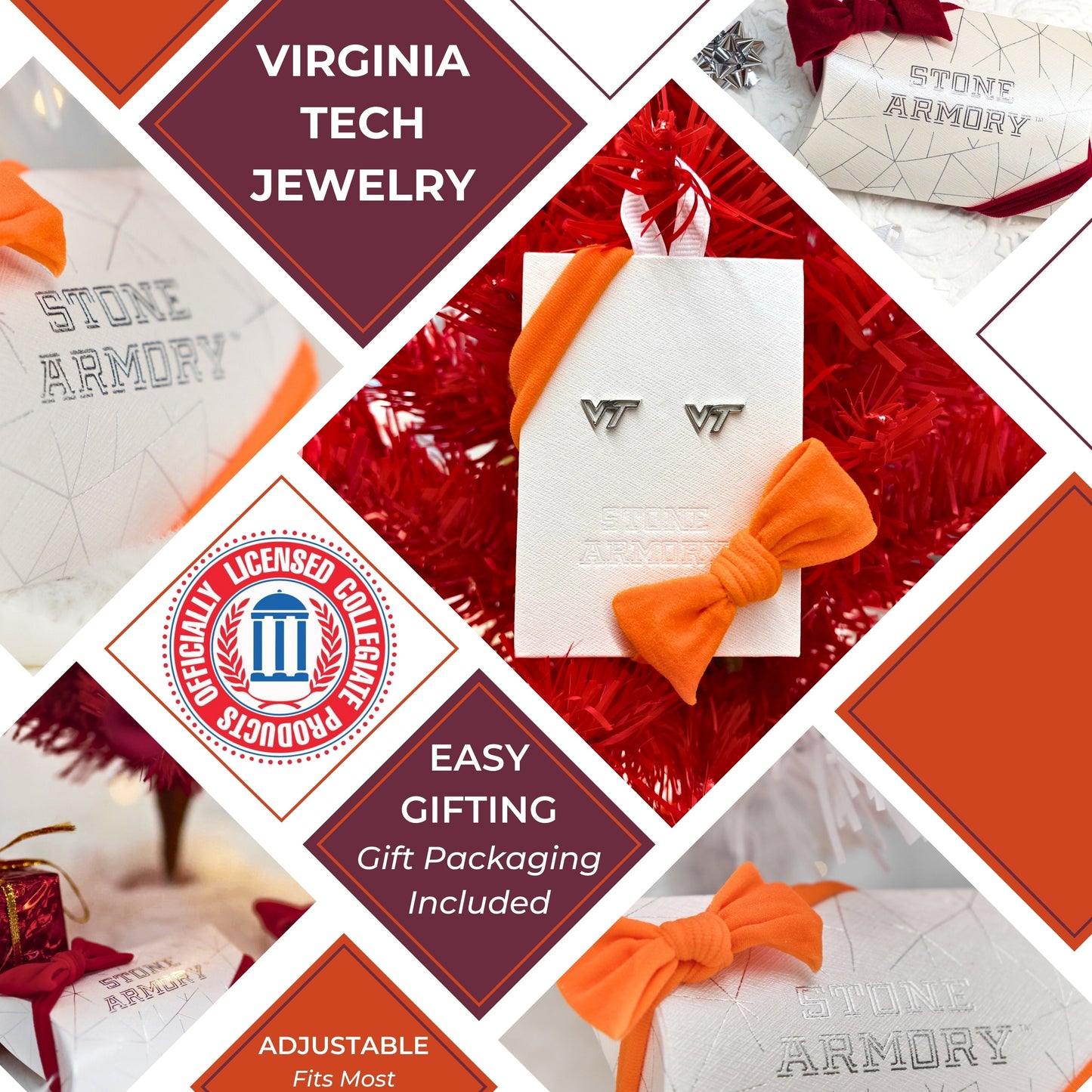 Virginia Tech VT Cutout Stud Earrings