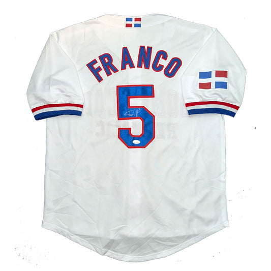 Wander Franco Autographed Custom WBC Dominican Republic Jersey JSA COA Rays